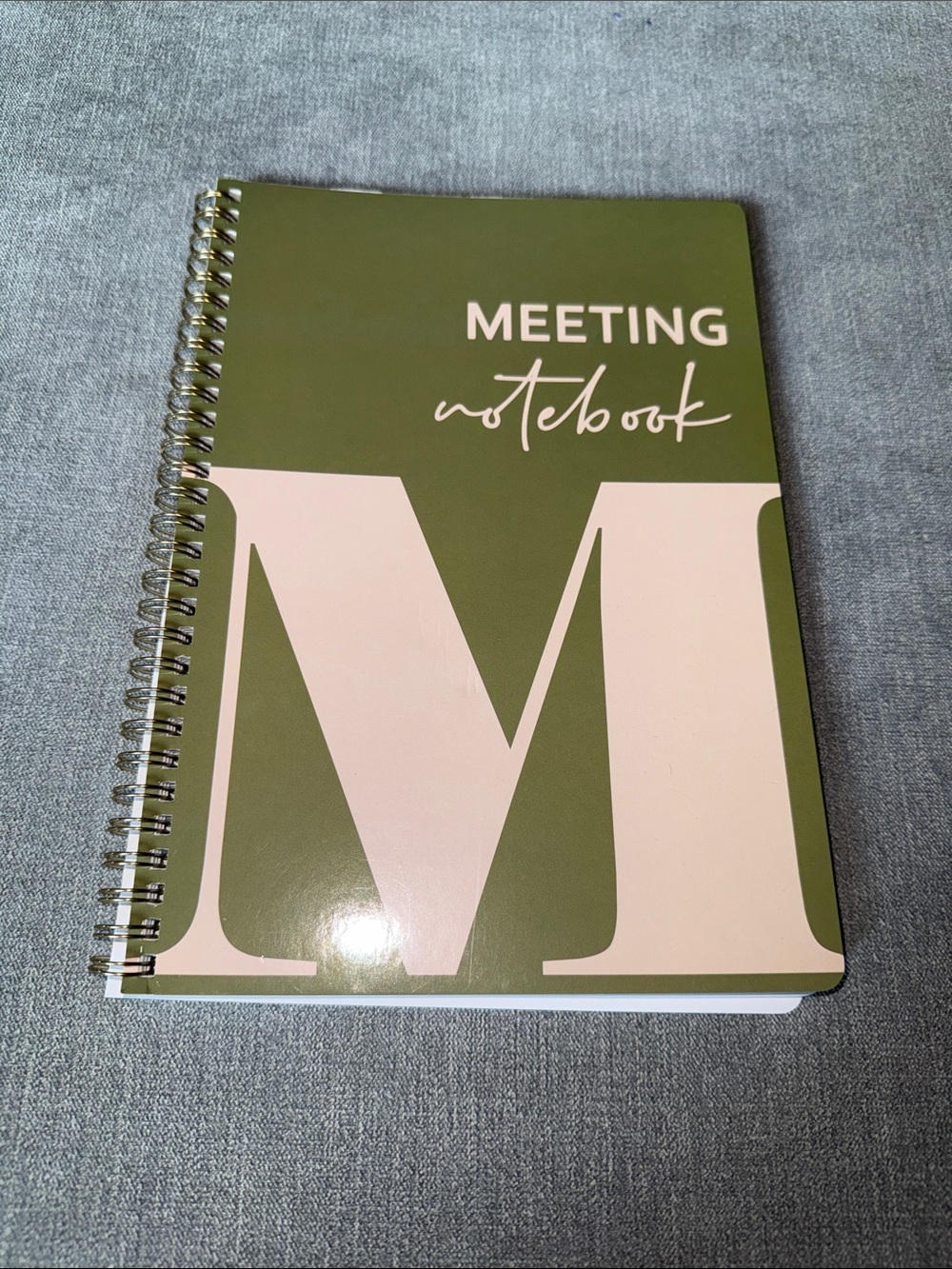 Meeting Notebook Spiral Journal - Olive Green